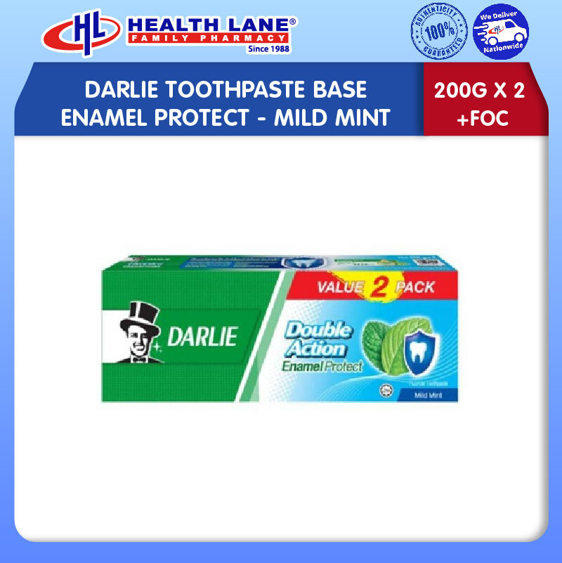 DARLIE TOOTHPASTE BASE ENAMEL PROTECT- MILD MINT (200Gx2 +FOC)